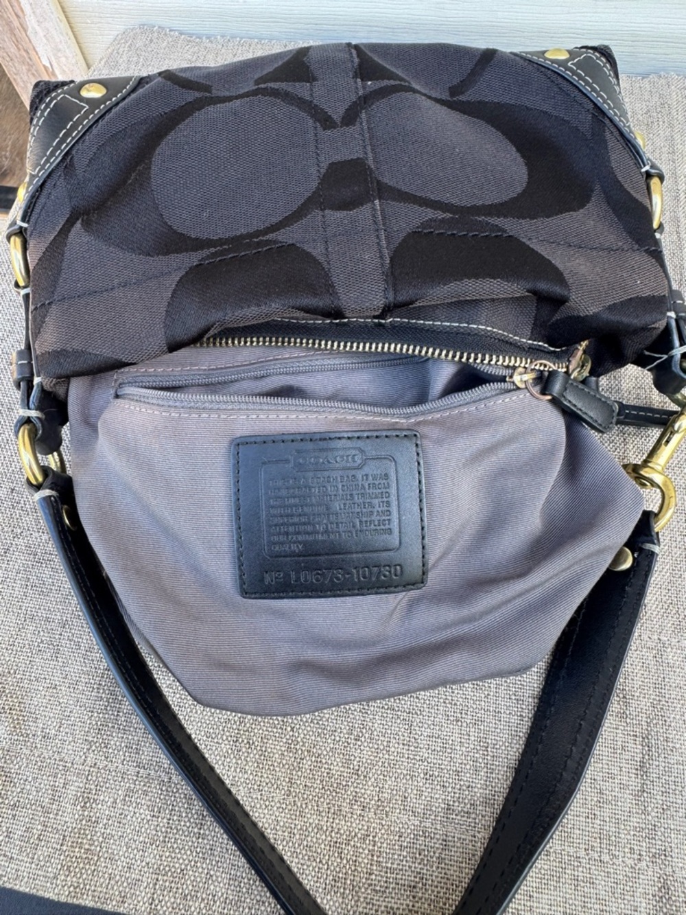 Coach Vintage Mini Carly Small Shoulder Bag Black Signature Jacquard 10730 - Picture 10 of 13